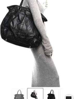 Gucci Black Leather Tote Bag for Women
